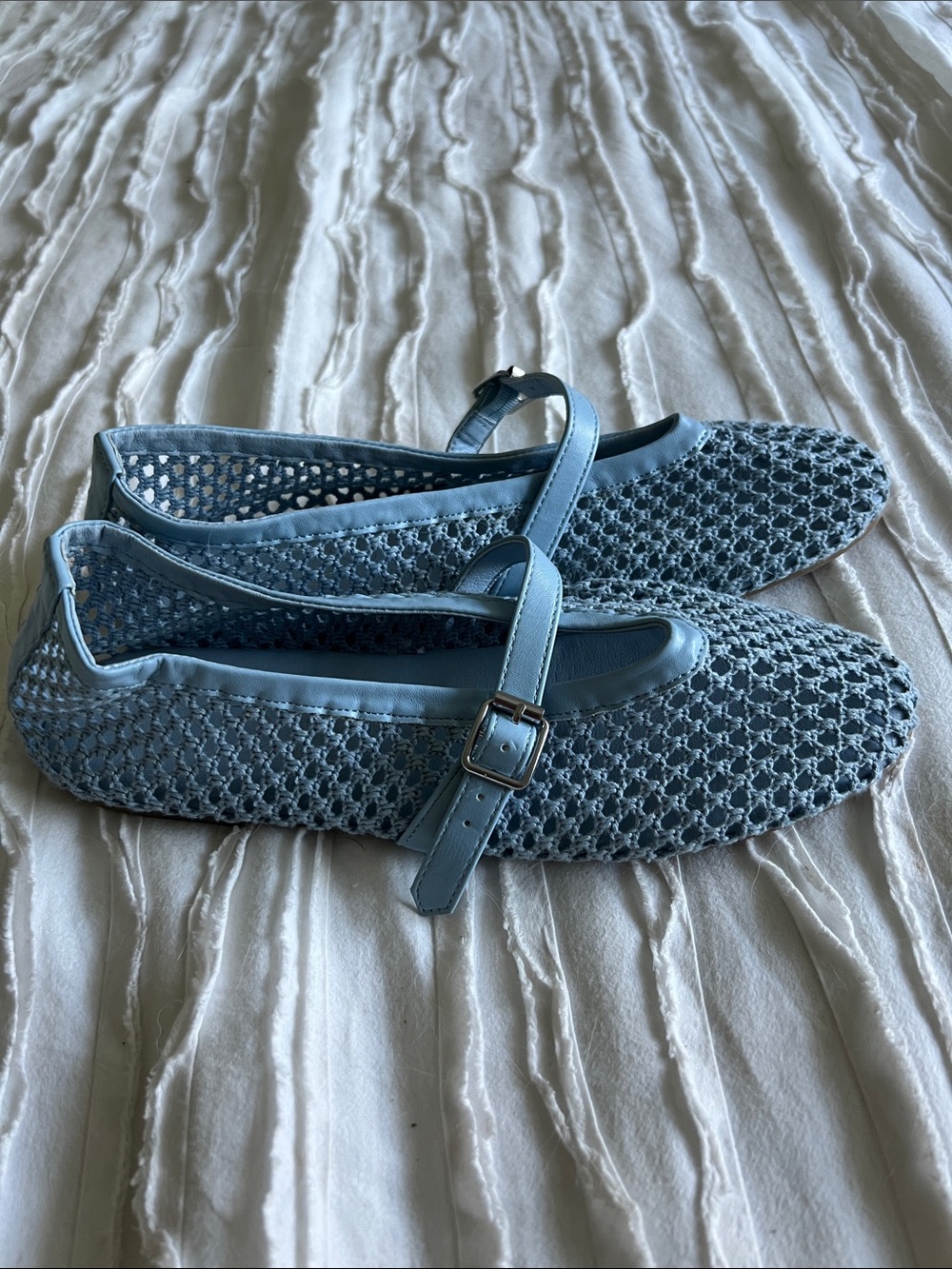 Coconuts by Matisse Blue Mesh Mary Jane Flats - Picture 2 of 7